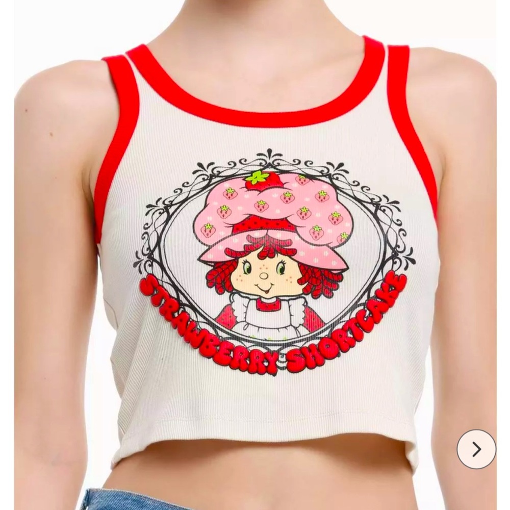 Strawberry Shortcake Vintage Frame Ribbed Girls Crop Tank Top Hot Topic